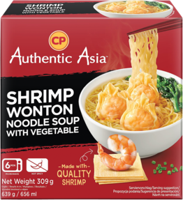 CP AUTHENTIC ASIA THAILAND Shrimp wonton noodle soup with vegetables frozen 309 g
