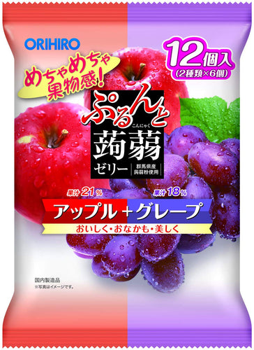 ORIHIRO Prune&amp;Konjac Jelly Apple&amp;Grape 240g JP