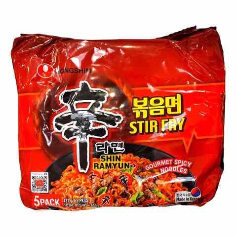 Instant Noodles Shin Ramyun Stir-Fry 5 PACKS x  131 GR NONGSHIM
