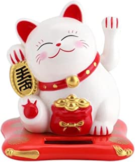 SOLAR Lucky Cat White 6.5x7x7.5cm 1 pcs